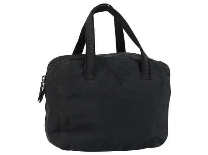 PRADA Borsa a mano in nylon nera Auth ki6098 Nero