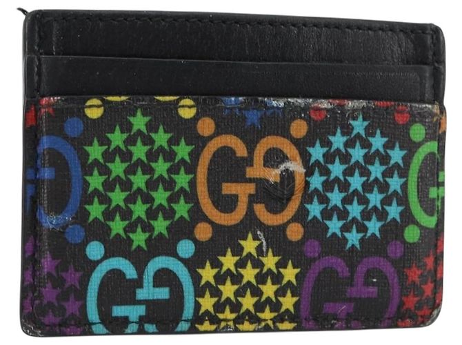 GUCCI GG Psychedelic Card Case Black 601098 Auth 152252