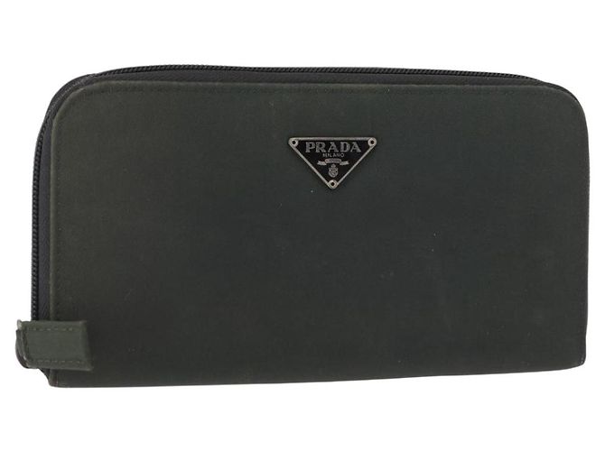 PRADA Cartera Larga Nylon Caqui Auth 153670 