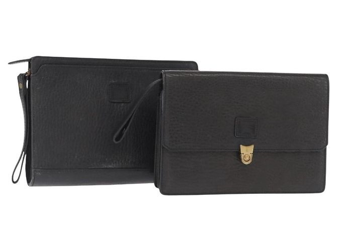Autre Marque Borsa a mano Burberrys in pelle 2 pezzi nera e oro Auth bs31437 Nero D'oro