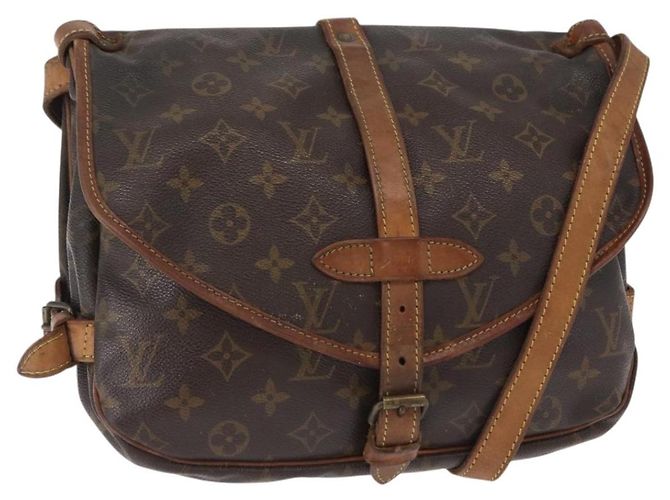 LOUIS VUITTON Bolsa de Ombro Monogram Saumur 30 M42256 LV Auth BA8124 Monograma