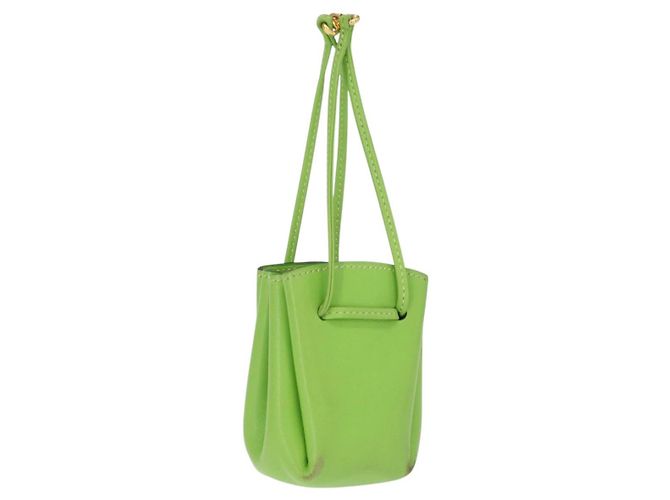 Hermès Pochette Vespa en cuir vert Auth BA8722 HERMES