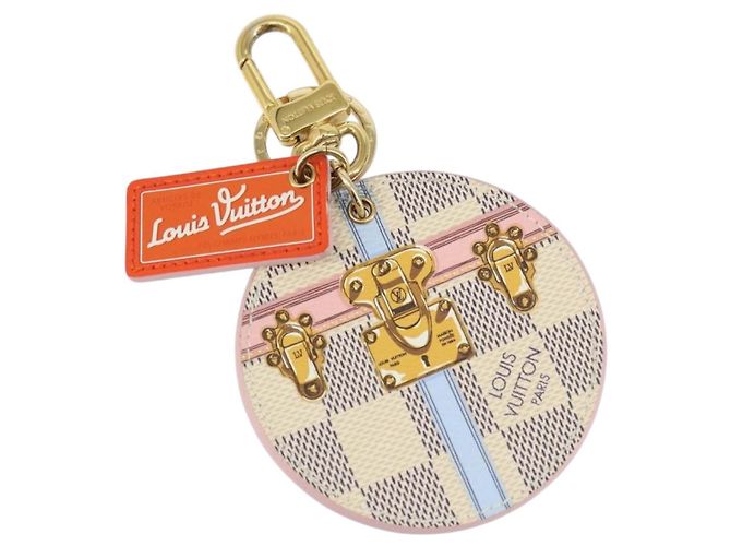 LOUIS VUITTON Damier Azur Porte Cles Illustrious Summer Trunk LV Auth 155752V