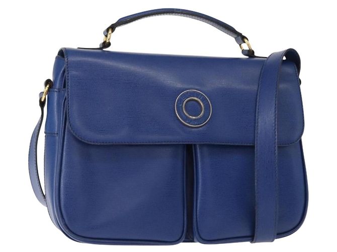 Céline Borsa a Spalla CELINE Circle in Pelle Blu Oro Auth 153882V D'oro