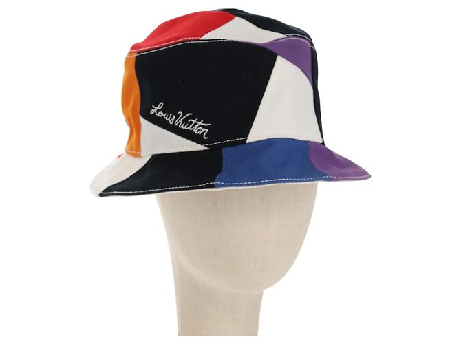 LOUIS VUITTON Bone Color Panel Hat Canvas Multicolor MP2736 LV Auth 149292M Multiple colors