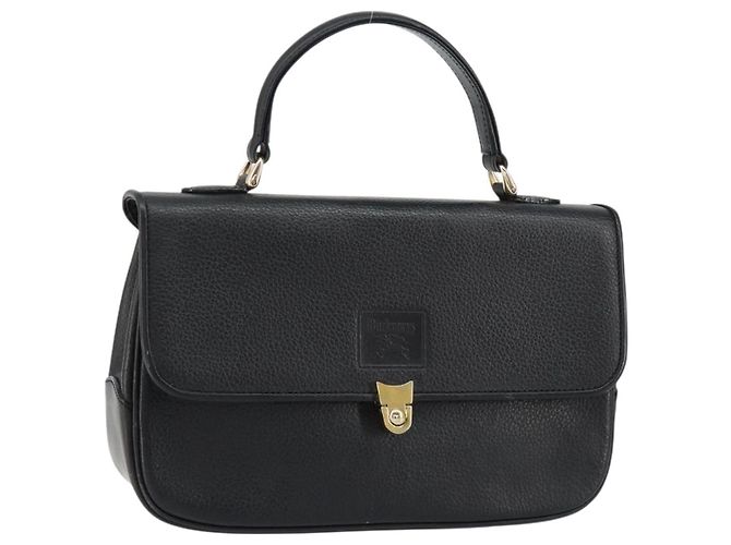 Autre Marque Borsa a mano Burberrys in pelle nera e oro Auth BA8234 Nero D'oro