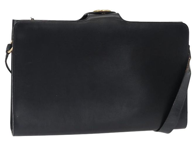 Christian Dior Schultertasche aus Leder Schwarz Gold Auth ka900 Golden
