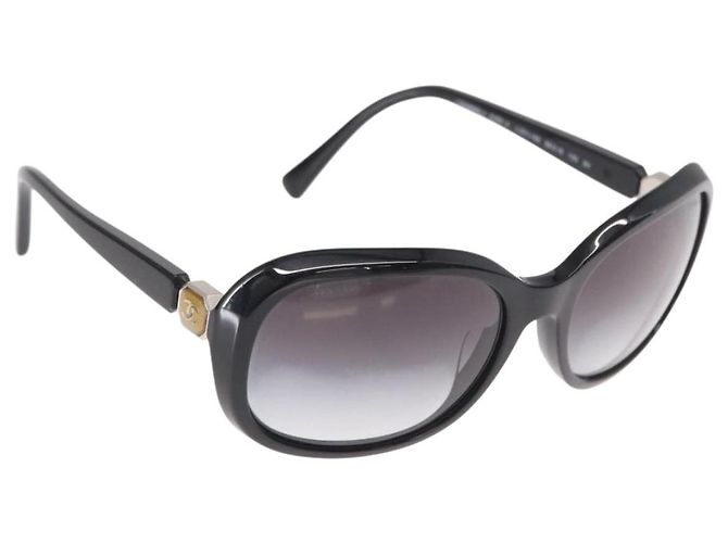 Gafas de sol CHANEL de plástico Negro CC Auth ka958