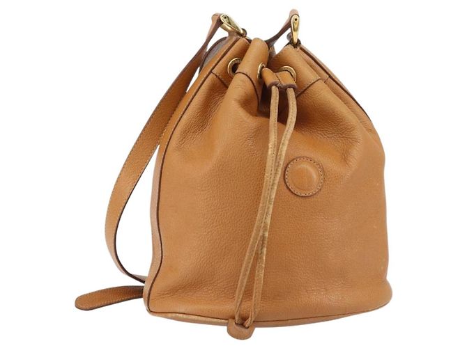 Gucci Borsa a Spalla in Pelle Marrone Oro Auth 151505 D'oro