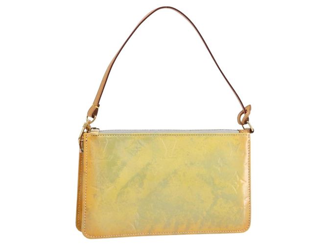 LOUIS VUITTON Monogram Vernis Lexington Accessory Pouch Gris M91056 Auth ep12425 Grey