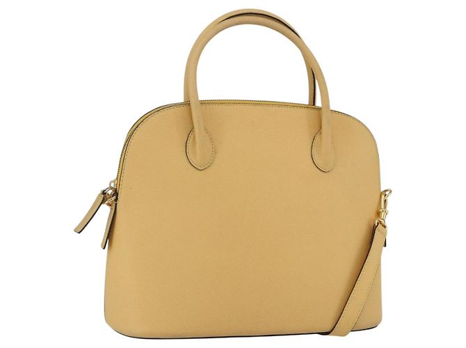 Céline Sac à main CELINE en cuir 2 en 1 or jaune Auth 156864 Doré