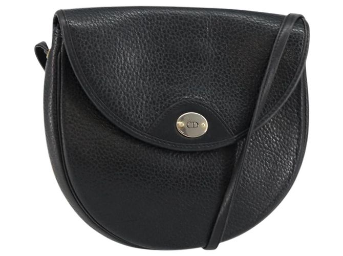Borsa a Spalla Christian Dior in Pelle Nera e Oro Auth BA7081 Nero D'oro