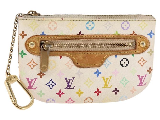 LOUIS VUITTON Pochette MM Monograma Multicolorida Branca M60028 LV Auth BA6983 Branco