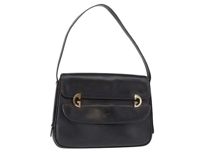 Gucci Borsa a Spalla in Pelle Nera e Oro Auth am9811 Nero D'oro