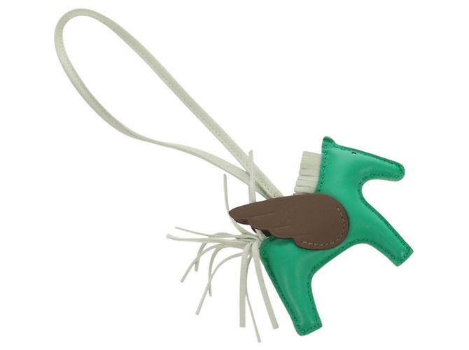 Hermès HERMES Rodeo PM Charm Pelle Verde Marrone Auth BA8097M