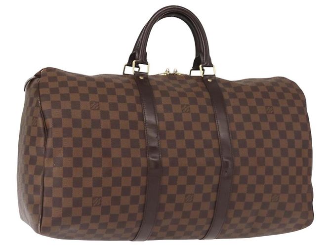 LOUIS VUITTON Bolsa Boston Keepall 50 Damier Ebene N41427 Auth LV 148143