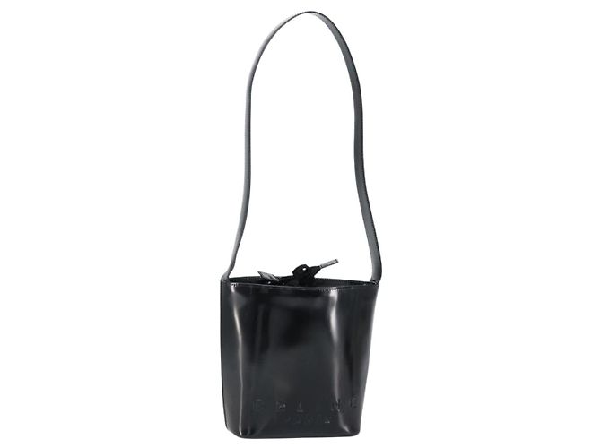 Céline Sac à épaule CELINE Émail Noir Or Auth ep11645 Doré