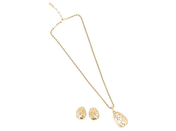 SAINT LAURENT Necklace metal 2 Set Gold Auth am9228 Golden