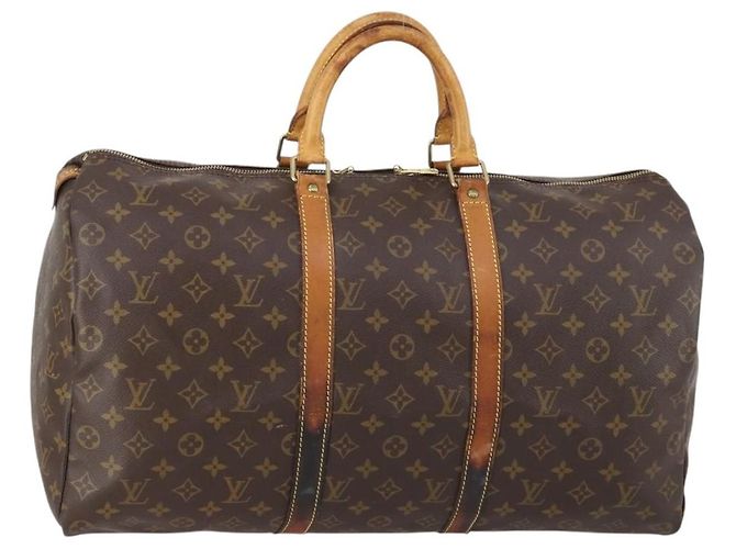 LOUIS VUITTON Borsa Boston Monogram Keepall 50 M41426 LV Auth bs30384 Monogramma