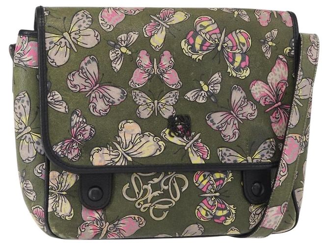 Bolsa de Ombro LOEWE em Couro Verde Auth 153985