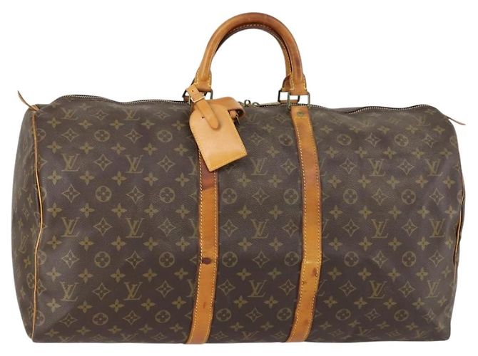 LOUIS VUITTON Bolsa Boston Monogram Keepall 55 M41424 LV Auth 151137 Monograma