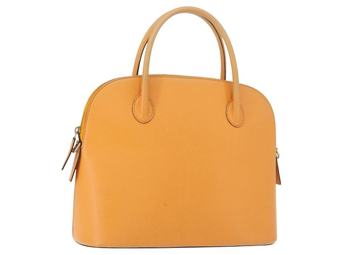 Céline Sac à main CELINE en cuir jaune doré Auth gh1094
