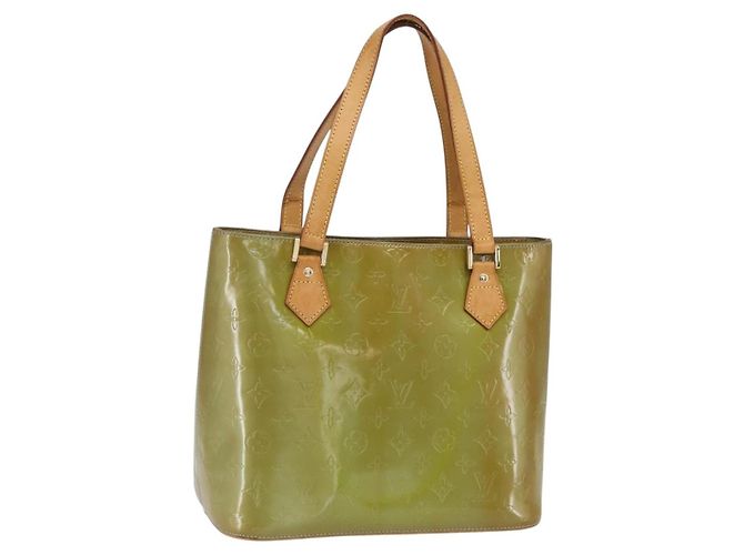 LOUIS VUITTON Sac à main Monogram Vernis Houston Bleu Bébé M91005 LV Auth th6461 Bleu clair
