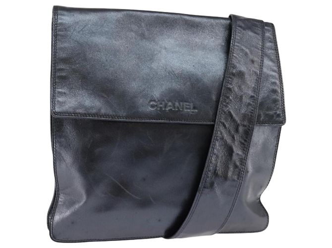 Borsa a Spalla CHANEL in Pelle Nera Oro CC Auth mr1518 Nero D'oro
