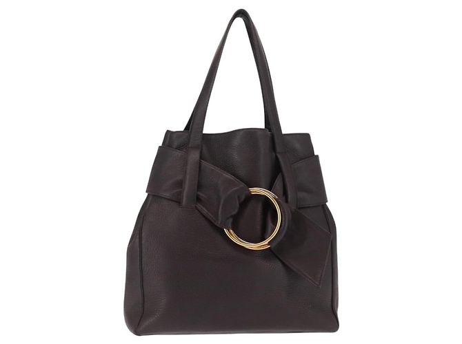 Cartier Borsa Tote Trinity in pelle marrone e oro Auth 145998 D'oro