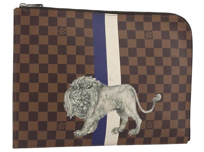 LOUIS VUITTON Pochette Jules GM Damier Savannah Clutch Tasche N63345 LV Auth ti3498 Damier ebene