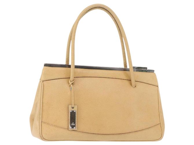 GUCCI Handtasche aus Leder Beige Silber Authentisch ep12377
