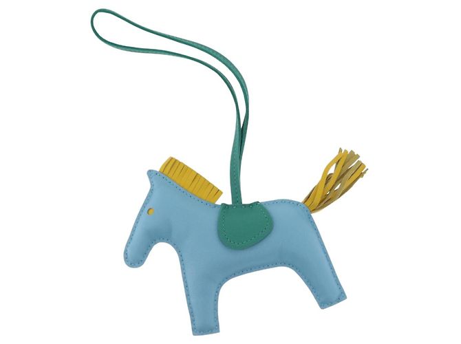 Hermès HERMES Charm Rodeo MM Charm Pelle Azzurro Chiaro Auth 157414SAM Blu chiaro