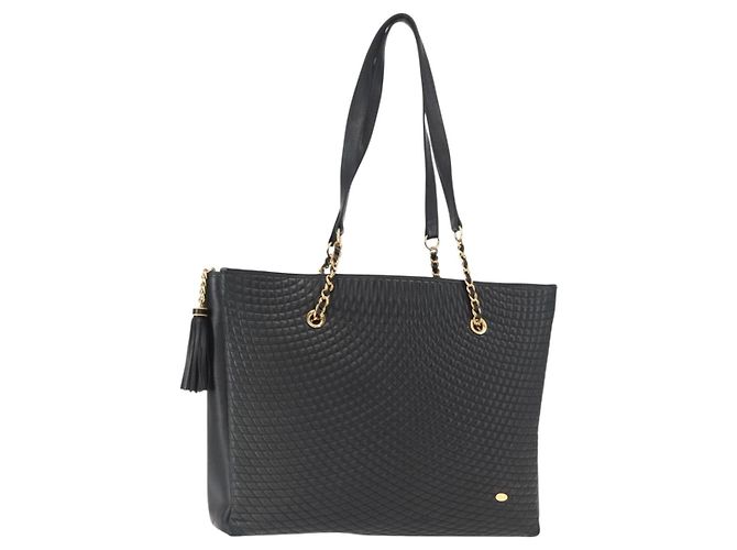 BALLY Borsa Tote in Pelle Nera Oro Auth BA8978 Nero D'oro