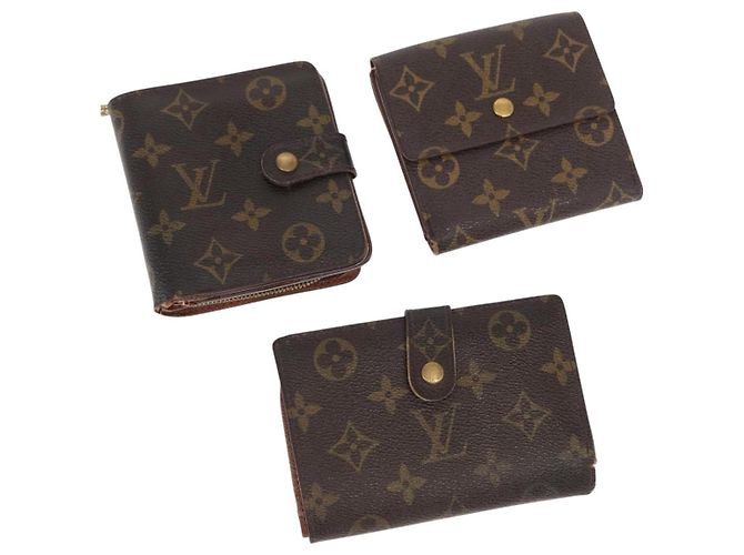 LOUIS VUITTON Monogram Brieftasche 3 Set LV Auth bs31474 Monogramm