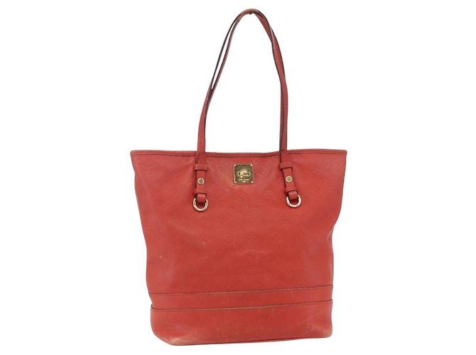 LOUIS VUITTON Monogram Empreinte Citadines PM Bag Orange M40556 LV Auth 141975