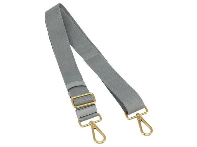 PRADA Adjustable Shoulder Strap Canvas 28.7""-48.8"" Gray Gold Auth am9414 Brown Golden