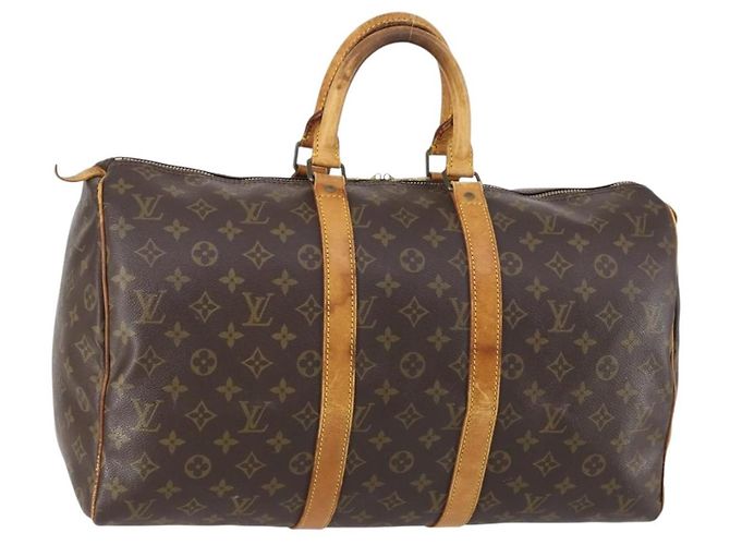 LOUIS VUITTON Bolsa Boston Monogram Keepall 45 M41428 LV Auth 146595 Monograma