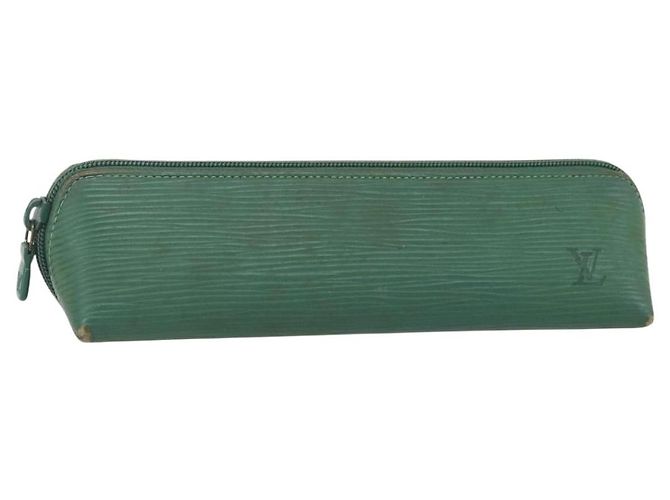 LOUIS VUITTON Estuche de Lápices Epi Verde M56544 LV Auth bs31337