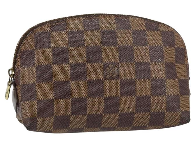 LOUIS VUITTON Kosmetiktäschchen PM Damier Ebene N47516 Auth LV 152666