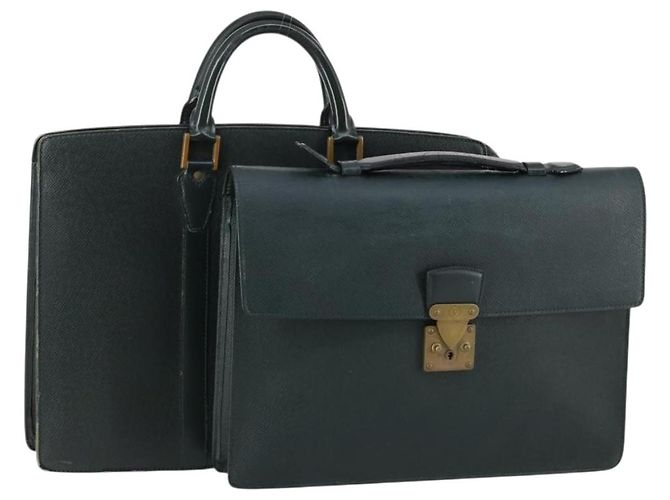 LOUIS VUITTON Sac à main Monogram Taiga 2Set Vert LV Auth bs29562 Monogramme