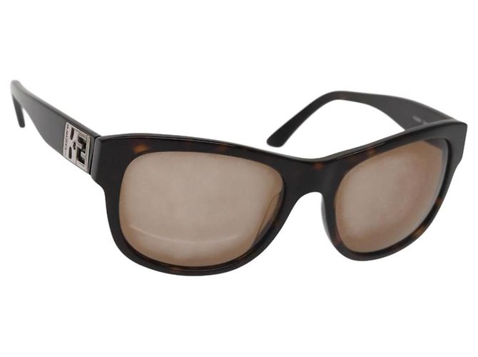 FENDI Sunglasses plastic Brown Auth am9120