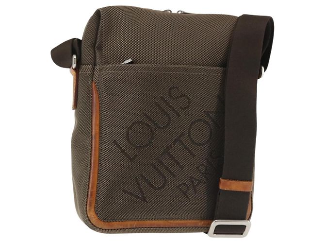 LOUIS VUITTON Bolsa Sitadan NM Damier Geant Marrom Cauda M93224 LV Auth gh782