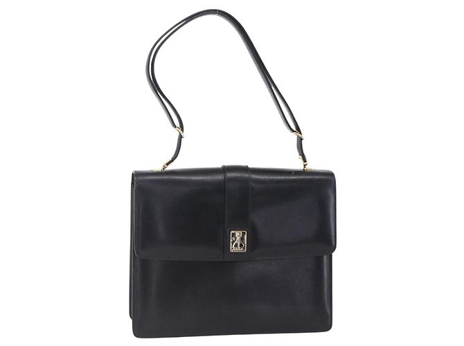 Autre Marque Borsa a spalla in pelle nera e oro Nova Check di Burberrys Auth bs30769 Nero D'oro