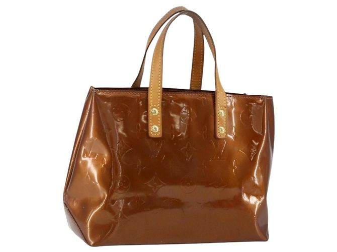 LOUIS VUITTON Sac à main Monogram Vernis Reade PM Bronze M91146 LV Auth BA7913