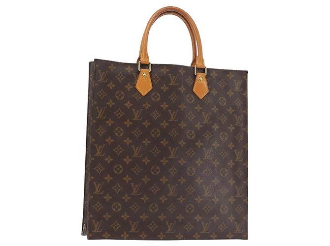 LOUIS VUITTON Monogram Sac Plat Hand Bag M51140 LV Auth MY201
