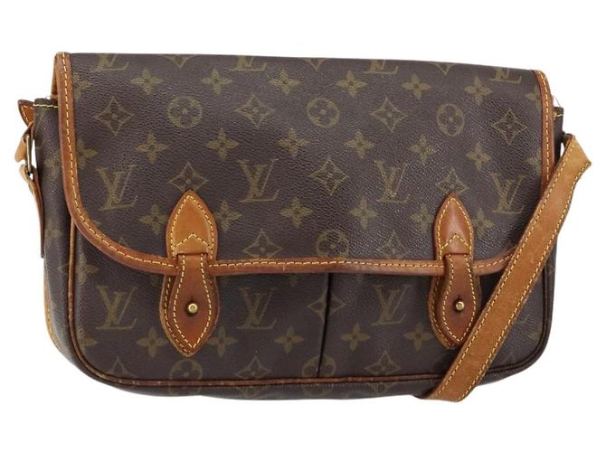 LOUIS VUITTON Monogram Gibeciere MM Bolsa de Ombro M42247 LV Auth gh1024 Monograma