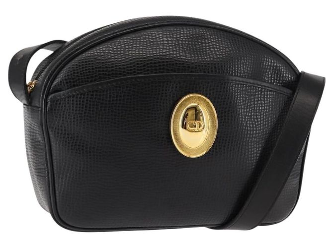 Borsa a Spalla Christian Dior in Pelle Nera e Oro Auth 146794 Nero D'oro