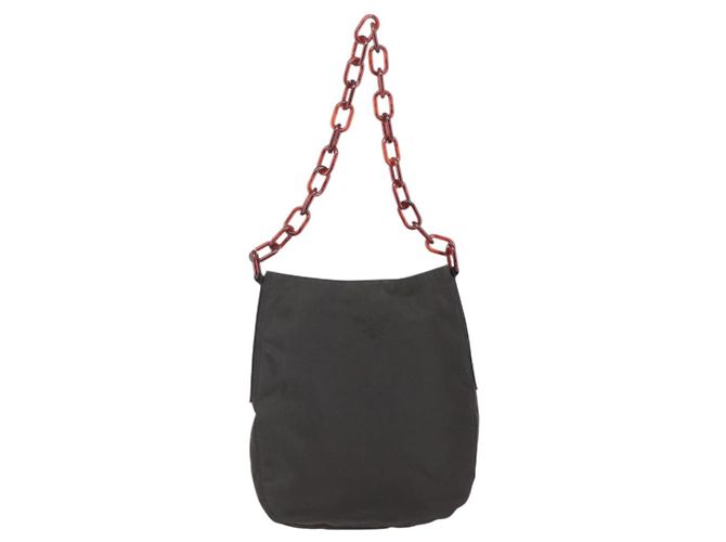 Bolso de cadena Prada de nylon marrón Auth bs29917 Castaño