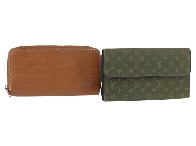 LOUIS VUITTON Cartera Mini Epi Monogram 2 Set Marrón Caqui LV Auth bs31053 Castaño