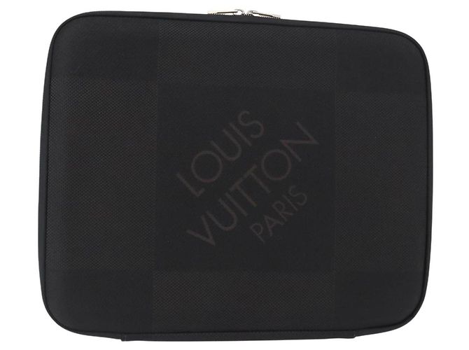LOUIS VUITTON Funda para computadora Damier Geant MM PC Negra N58036 LV Auth 153387 Negro